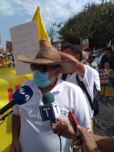 El dirigente gremial Orlando Jiménez, lideró esta jornada de protesta.